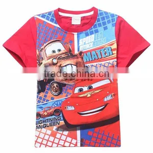 Hot Movie Cars T-Shirt for Kids Wholesale Cartoon Movie T-Shirts With Cheap Price Promotion Cars Cotton T-shirts for Children thumbnail-1