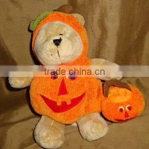 Halloween Plush Soft Stuffed Pumpkin Bear thumbnail-1