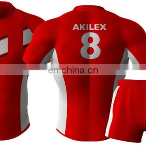 2016 Trendy Red Custom Design Sublimation Rugby Jersey With Socks thumbnail-1