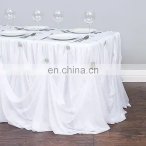 Fashion High Grade Quality White Whinestone Table Skirting thumbnail-1