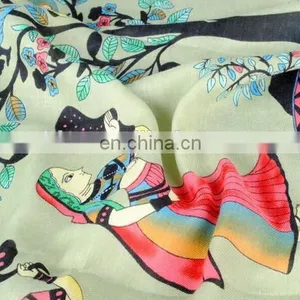 Ethnic Style Textile Fabric Tassels Scarves Mint Printed Oversize Women Fashion Scarves Cape thumbnail-4