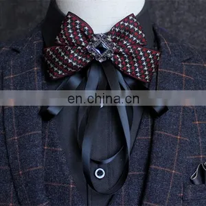 Aidocrystal New Wholesale 2017 Men's England Style Polyester Silk Pattern Bow Tie Bow Ties thumbnail-1