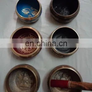 BRASS TIBETAN CARVED SINGING BOWLS 10 KGS PACK thumbnail-3