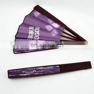 High Quality 26cmL Fabric Bamboo Folding Fan thumbnail-2