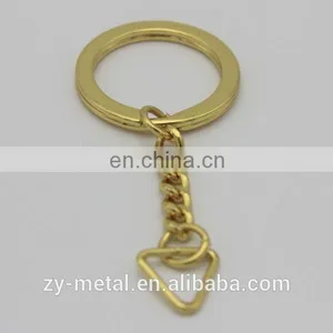 Golden 25mm Round Metal Custom Key Ring for Gifts thumbnail-1