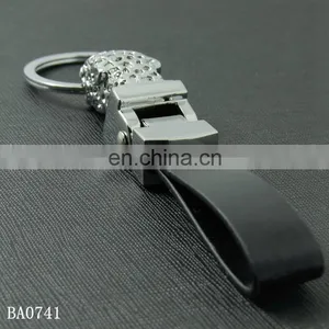 High Quality Leopard Head Shaped Personalized Metal Leather Key Chains thumbnail-3