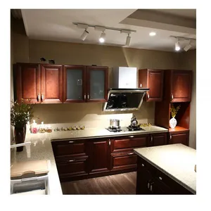 Solid Wood Kitchen Cabinet Set Design thumbnail-5