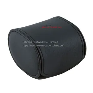 Handmade Single Jewelry PU Leather Watch Gift Box for Travel Home Use Black thumbnail-2
