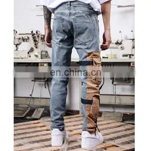 DiZNEW Oem Service High Street Fashion Scratch Denim Mens Cargo Jeans thumbnail-1