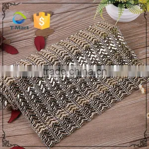 Fashion Garment Adhesive Mesh Fabric Trimming Rhinestone Mesh Roll Quality Choice thumbnail-2