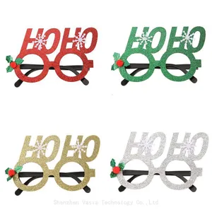 Santa Snowman Antler Christmas Glasses Frames for Adult Kids Holiday Party Decorations thumbnail-3