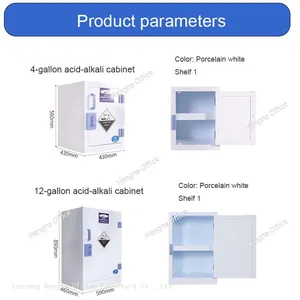 HN-PF3 Double Door Polypropylene Acid Storage Cabinet for Pharmaceutical Factory, 200L Large Capacity With Individual Storage Compartments thumbnail-1