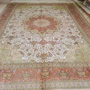 9x12ft/274x366cmhandmade Silk Persian Carpet for Villa Living Room thumbnail-2
