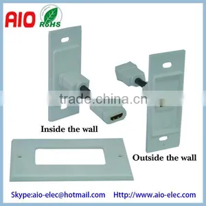 Wall Plate, White, Single HDMI Port With Strain Relief, HDMI Female to Female thumbnail-1