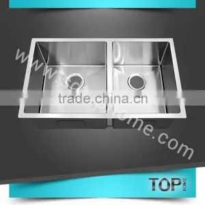TH-RR3219A Stainless Steel Handmade Sink With CUPC Radious Corner Double Bowls Undermount Sink Kitchen Sink thumbnail-1