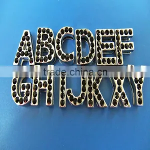 18mm Slide Letters With Black Rhinestone thumbnail-1