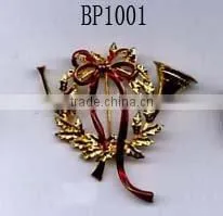 Christmas Bell Bow Brooch Pin thumbnail-1