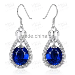 White Gold Plated Ruby Tack Shape Earring thumbnail-5