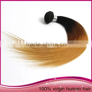 22"Ombre Straight Wave Human Hair Brazilian Italian Weave Human Hair Extension thumbnail-1
