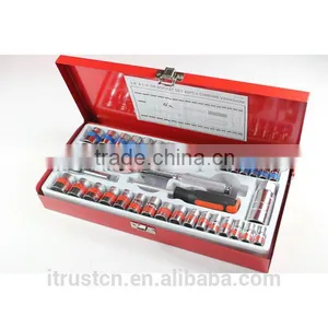 40PCS 3/8"and 1/4" Metal Box Socket Set 2340AAM GS KING TOOLS Made in China thumbnail-1