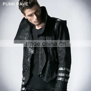 Y-364 Top Sale Stylish Black Men Gothic Long Winter Coat thumbnail-1