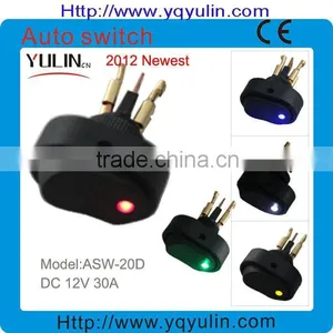 2013 Newest 12VDC 30A ASW-20D 12mm Red Led Car Light Switch thumbnail-1