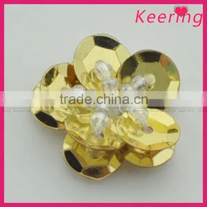 Plastic Sequin Handmade Flower Applique for Shoes thumbnail-1
