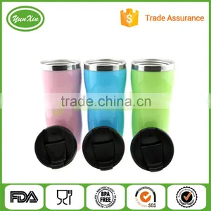 2016 Eco-Friendly Promotional Double Wall Travel Mug With Leakproof Design Lid thumbnail-5