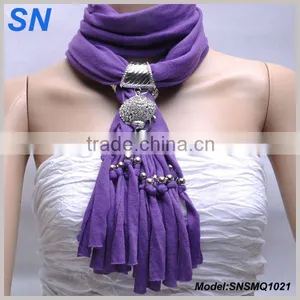 Purple Slider Pendant Scarves With Jewelry thumbnail-1