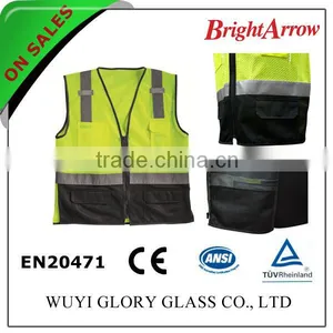 ENISO 20471 Standard Cheap Reflective Black Bicycle Safety Waistcoat thumbnail-1