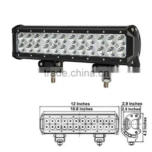 12" 72W 7200lm Led Work Light Bar for Off-road SUV Boat 4x4 Jeep Lamp 4wd thumbnail-2