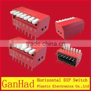 7Pin Red DIP Switchs/Horizontal 7Pin 2.54 Pin Distance Dip Switch With ROHS thumbnail-1