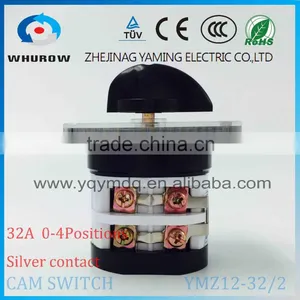Cam Switch YMZ12-32/2 White Black Selector Ui 690V 32A 2 Poles 8 Terminals Changeover Rotary Switch Sliver Point Contacts thumbnail-3