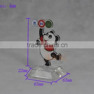 Custom Printing Laser Cutting Panda Shaped Acrylic Trophy thumbnail-4