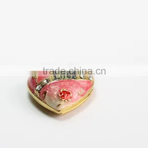 New Fashion Pewter Enamel Heart Pendant Openable thumbnail-2