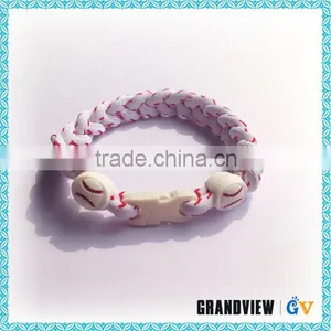 Fashion Jewlry Tri Braided Ionic Titanium Germanium Sport Baseball Necklace thumbnail-4