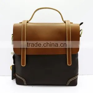 High Quality European Style Portable Briefcase Coffee Real Leather Men's Shoulder Bag thumbnail-1