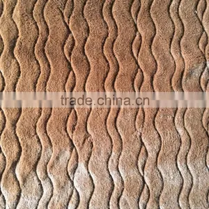 Brown Short Pile Wave Pattern Fake Fur Fabric for Garment,bag thumbnail-1