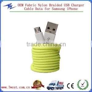Colorful Nylon Braided Micro USB Charging Cable for Iphone4/iphone5/iphone6 thumbnail-6