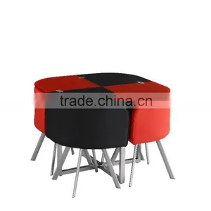 1 Table and 4 Chairs Dining Set Saving More Space thumbnail-2
