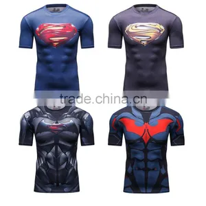 Avengers Superman/bat-man Marvel Cartoon Super Hero Clothing Apparel Men's Slim Fit Digital Print Round Neck Short Sleev t Shirt thumbnail-1