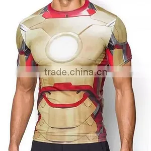 Mens Superhero Long Sleeve Cycling T-Shirt Pro Slim Quick Dry Compression T-Shirt thumbnail-3