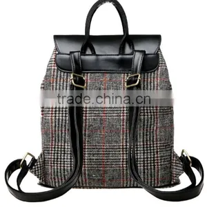 2015 Classical Canvas Backpack With Leather Bottom thumbnail-3