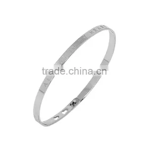 Memories Bangles With Customize Design Word 'ALWAYS IN MY HEART' With 4mm/7mm Width thumbnail-1