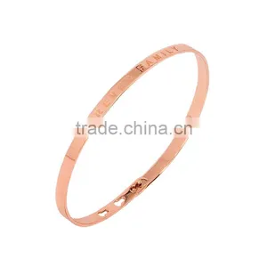 Memories Bangles With Customize Design Word 'FOREVER FAMILY' With 4mm/7mm Width thumbnail-2