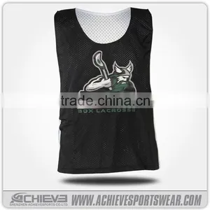 2016 Hight Quality Cheap Price Custom Made Sublimation Youth Reversible Lacrosse Pinnies Quality Choice thumbnail-3