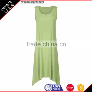 Irregular Hem Sleeveless Vest Modal Cotton Dress Skirt Back Hollow Out Cultivate One's Morality Dress thumbnail-3