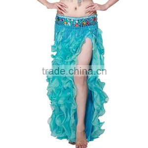 Sexy Belly Dancing Skirts With Shape of Waving and Wrinkle for Performance thumbnail-1
