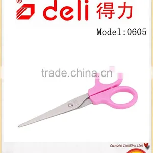 Deli Stainless Steel Scissors for Office Supply Model 0605 Pink thumbnail-1