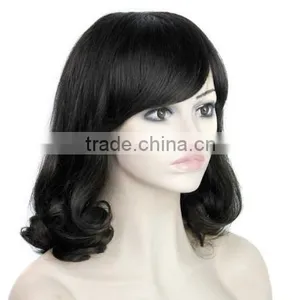 Synthetic Fashion Curly Lace Wigs With Bob Bangs Wigs N397 thumbnail-2